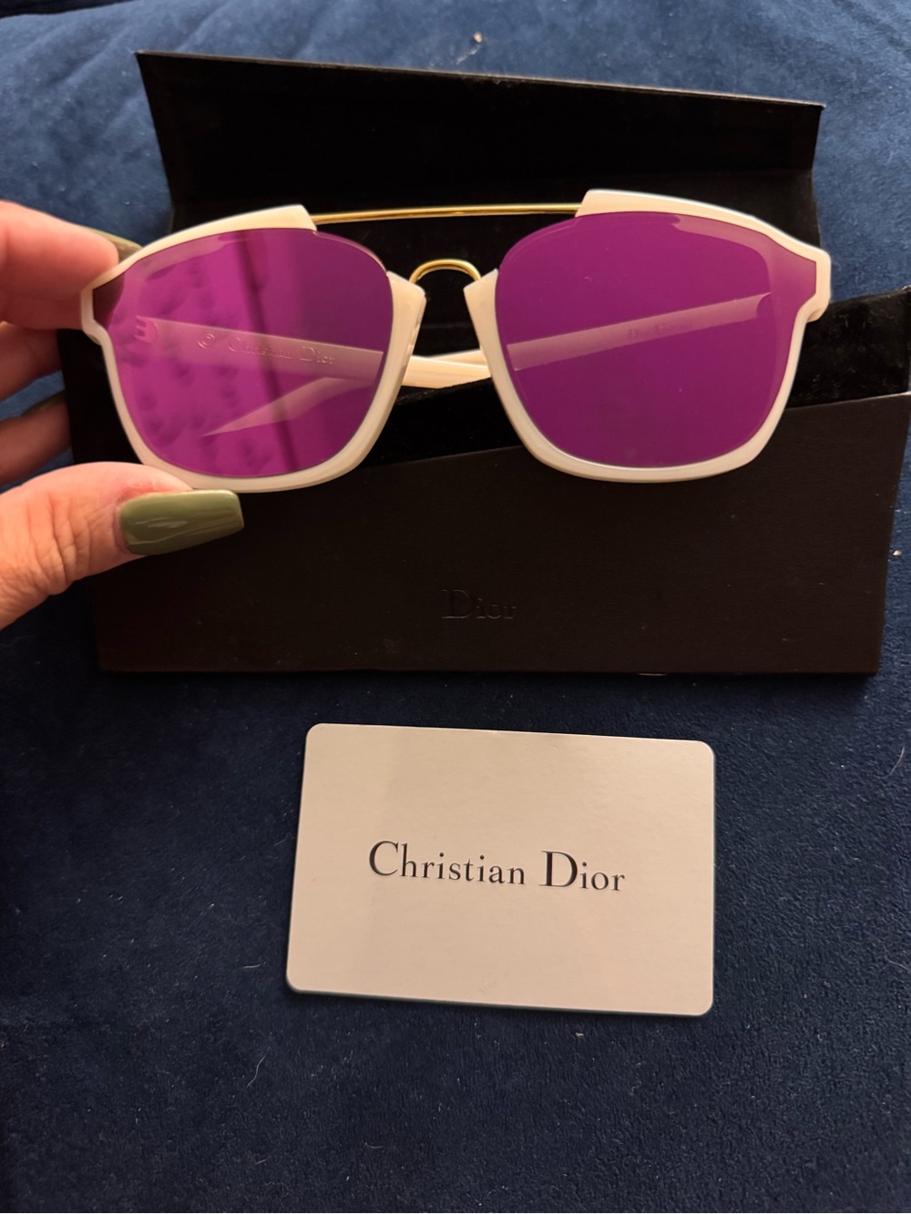 DIOR Abstract Square Mirrored Sunglasses White